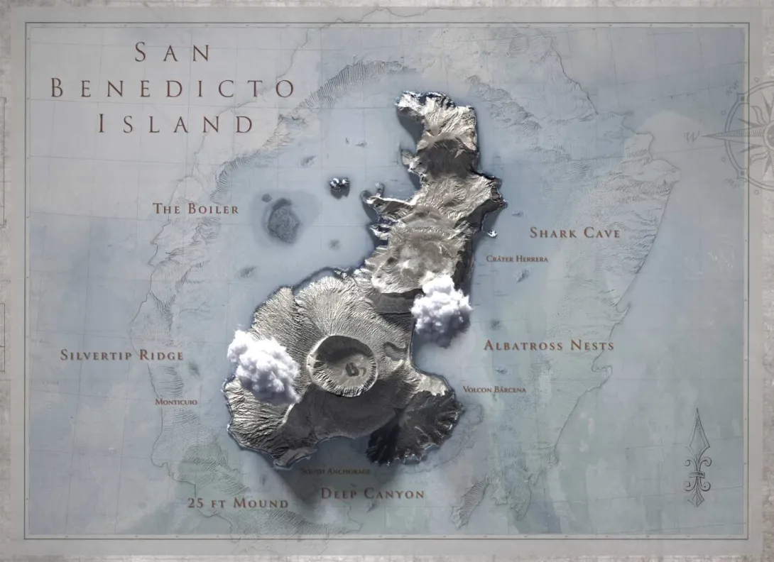 image of map of San Benedicto Island, Mexico